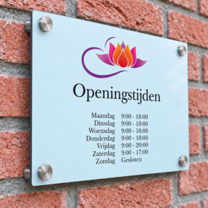 Openingstijdenbord Voor Aan De Muur