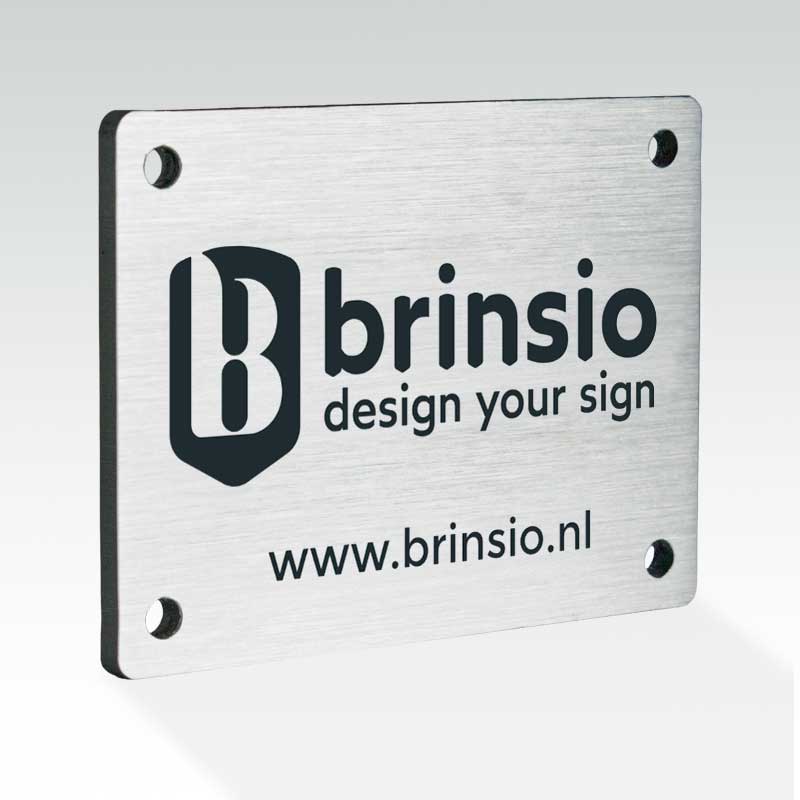 Typeplaatje Aluminium Dibond Met Logo 70x50mm