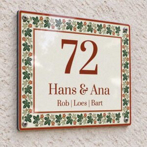 Klassiek Naambord Weerbestendig Unieke Bloemenrand