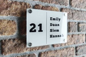 Naambordje Voordeur Plexiglas