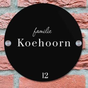 Antraciet Naambord Voordeur 20cm Aluminium