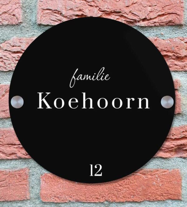 Antraciet Naambord Voordeur 20cm Aluminium