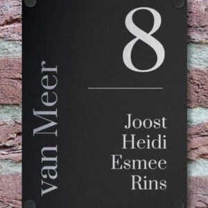Modern Stijlvol Naambord Voordeur Zwart Rvs