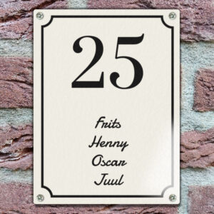 Naambord Emaille Beige Zandkleur Voordeur Huis