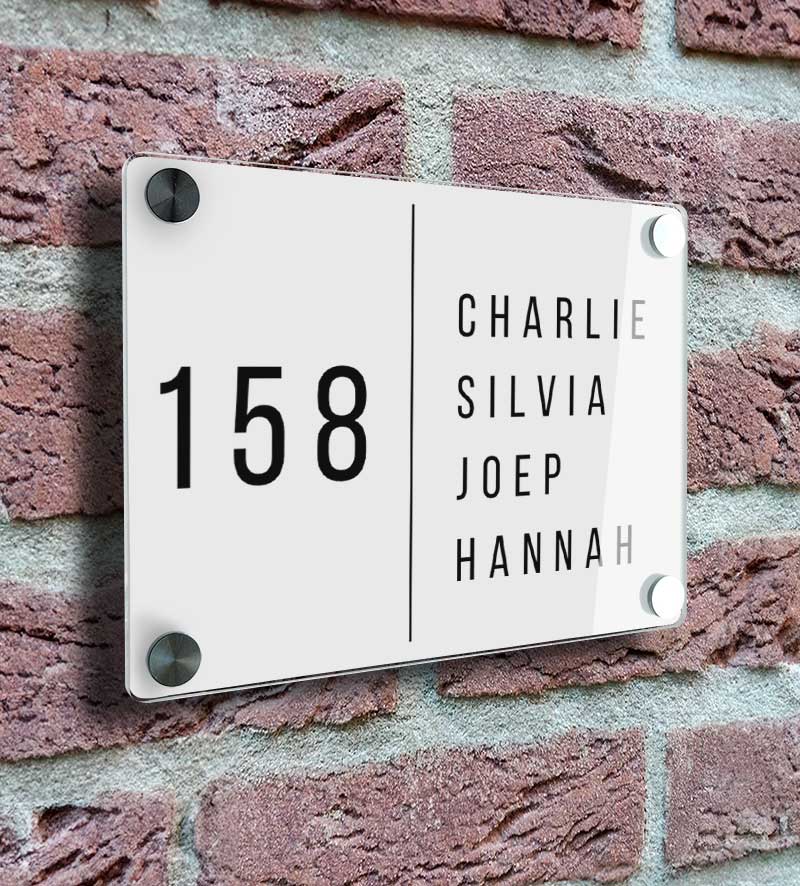 Naambord Voordeur Van Plexiglas