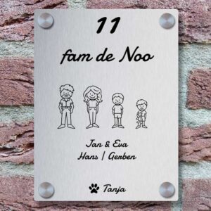 Naambordje Voordeur Familie Iconen Pootadruk