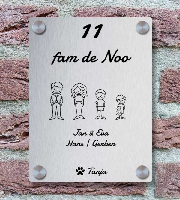 Naambordje Voordeur Familie Iconen Pootadruk