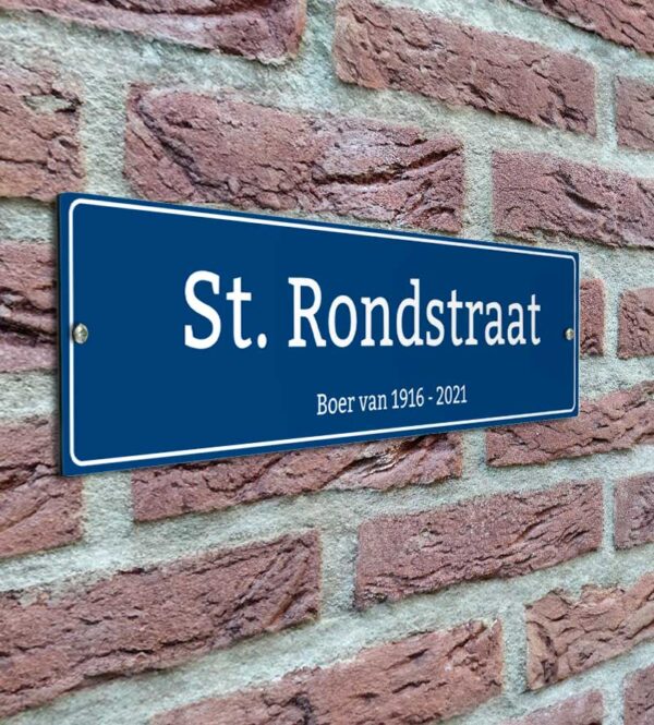 Straatnaambordje Zijkant