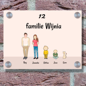 Iccontjes Gezin Samenstellen Naambordje Voordeur