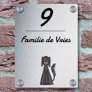 Naambordje Voordeur Hond Illustratie Personaliseren