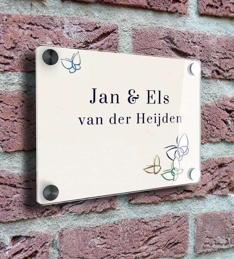 Naambordje Voordeur Plexiglas Personaliseren