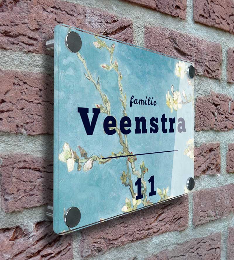 Plexiglas Naambordje Voordeur Kunst Van Gogh