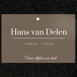 Gedenkbord 30x20cm Personaliseren