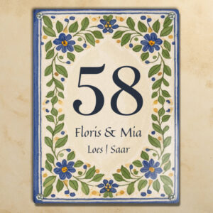 Landelijk Naambordje Emaille Look Uniek