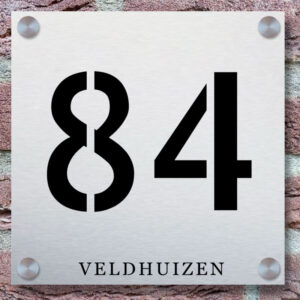 Rvs Zwart Naambordje Vierkant