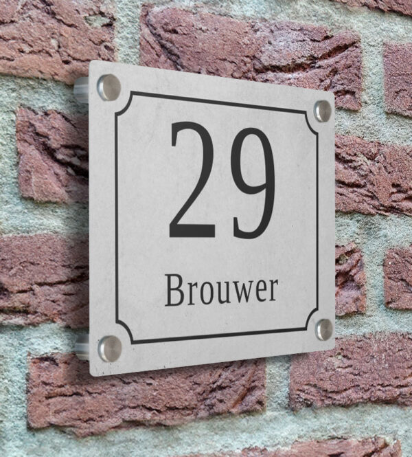 Betonlook Naambord Voordeur Grijs
