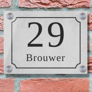 Grijs Betonlook Naambord Strak