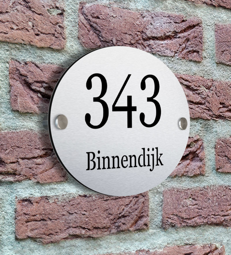 Huisnummerbord Ovaal Rvs