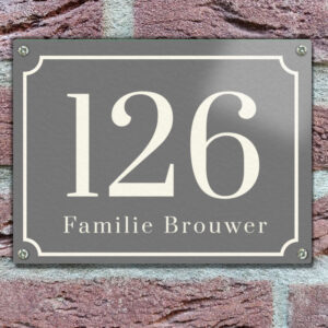 Naambordje Landelijk Antraciet Grijs