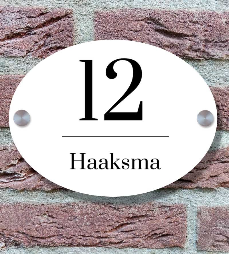 Naambordje Ovaal Strak Design