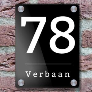 Moderns Plexiglas Naambordje Voordeur