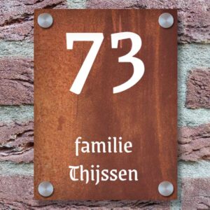 Industrieel Cortenstaal Look Naambordje