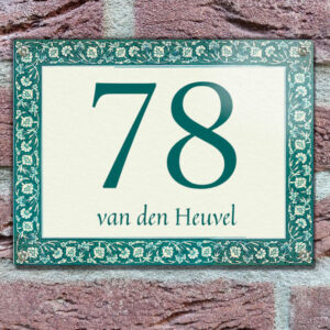 Klassiek Naambordje Voordeur Bloemenrand
