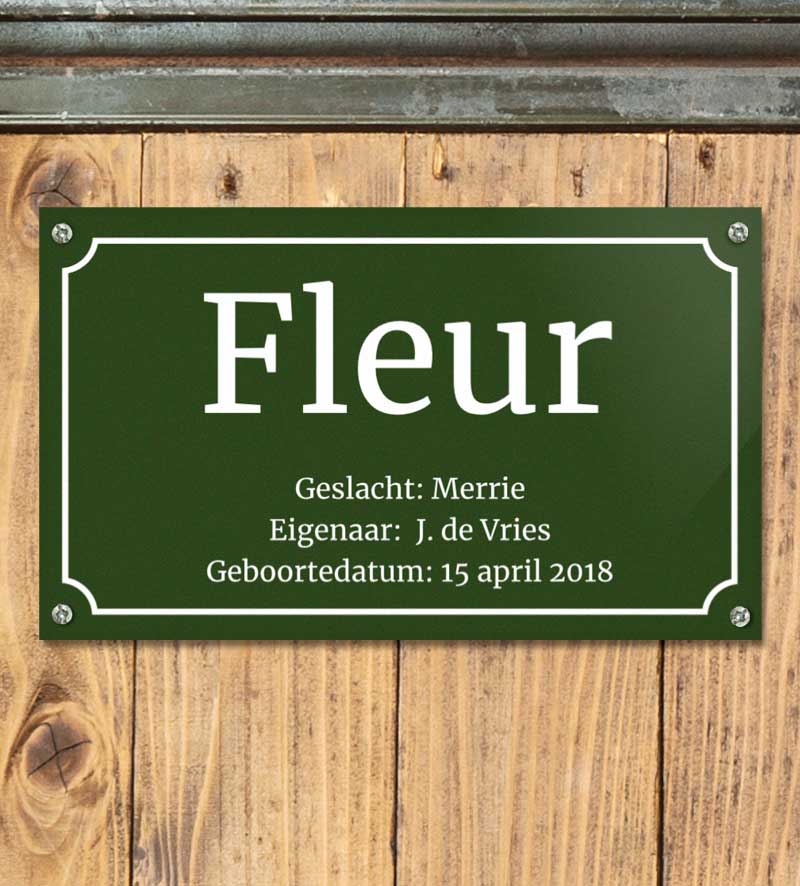 Paardenstalbord 25x15cm