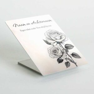 Gedenkplaatje Rozen Personaliseren