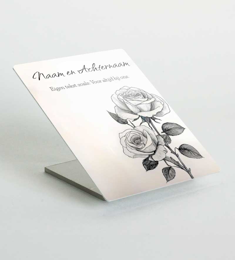 Gedenkplaatje Rozen Personaliseren