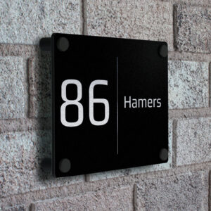 Stoer Modern Zwart Naambordje Geborsteld Rvs