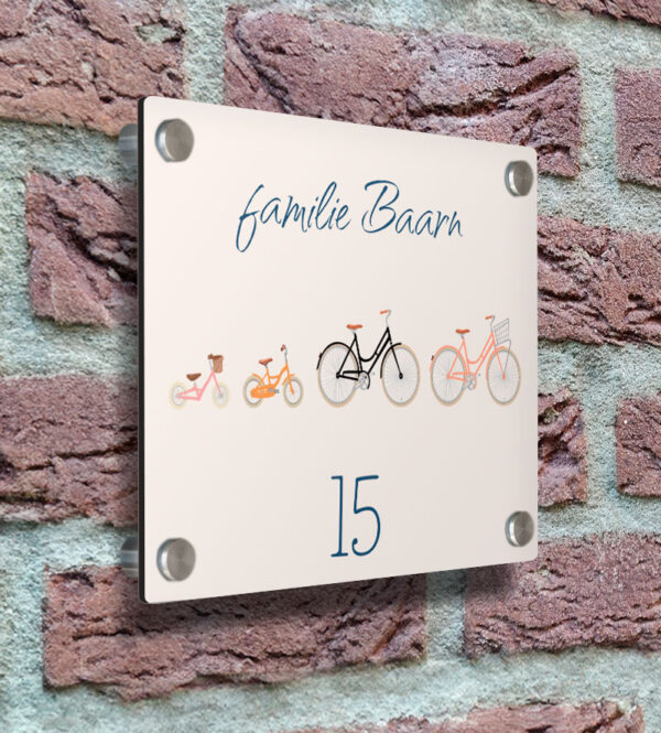 Zijkant Naambordje Voordeur Fiets Iconen
