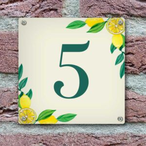 Huisnummerbordje Klassiek Met Citroenen Rand
