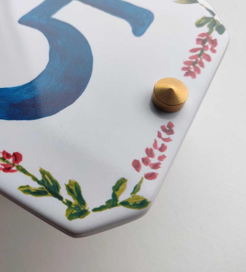 Klassiek Naambordje Met Huisnummer Voordeur