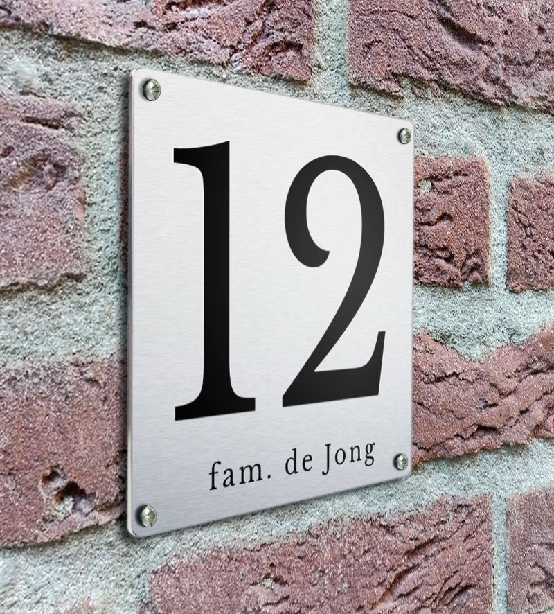 Modern Huisnummerbordje Zijkant