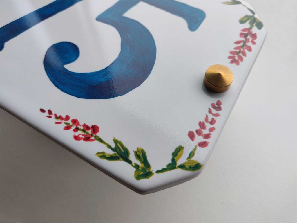 Naambordje Porselein Met Lavendel Rand