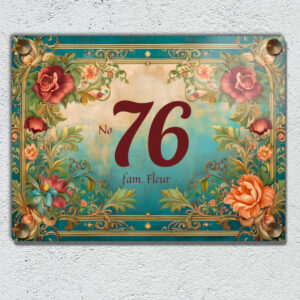 Old Klassiek Naambordje Met Huisnummer Naam