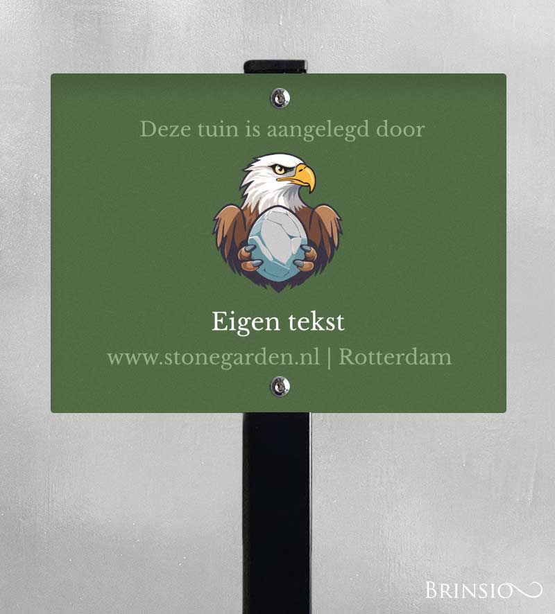 Tuin Reclamebordje Met Paal Eigen Logo