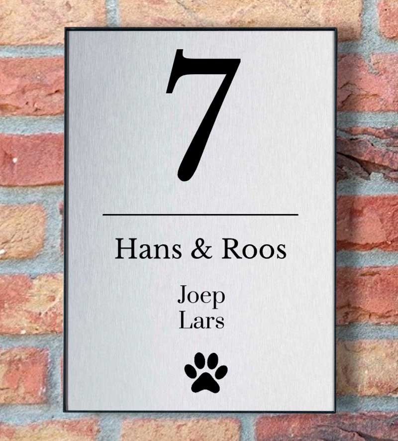Uniek Naambordje In Zwart Frame
