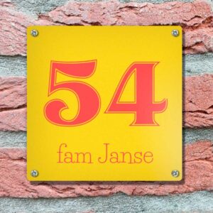 Huisnummerbordje Popart Met Naam