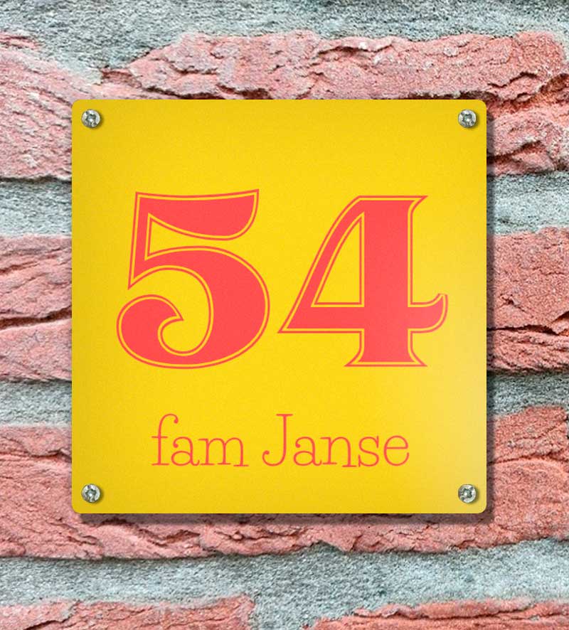 Huisnummerbordje Popart Met Naam