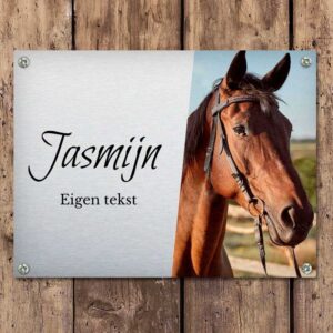 Naambord Paardenstal Rvs Look