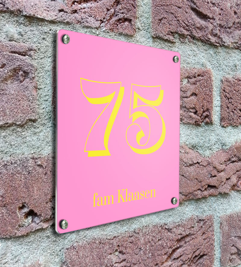 Pink Naambordje Voordeur