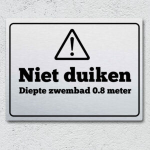 Waarschuwiongsbord Niet Duiken
