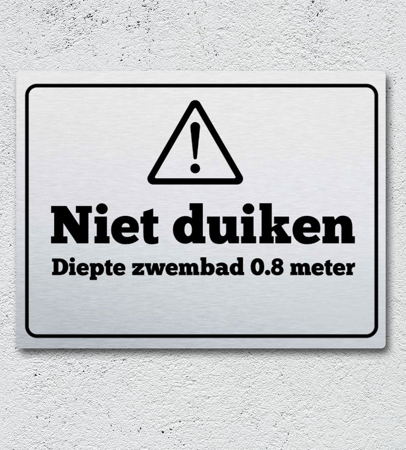 Waarschuwiongsbord Niet Duiken