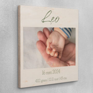 Geboortebord Hout Met Foto
