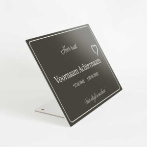 Gedenkbord Grafmonument Rvs Sokkel