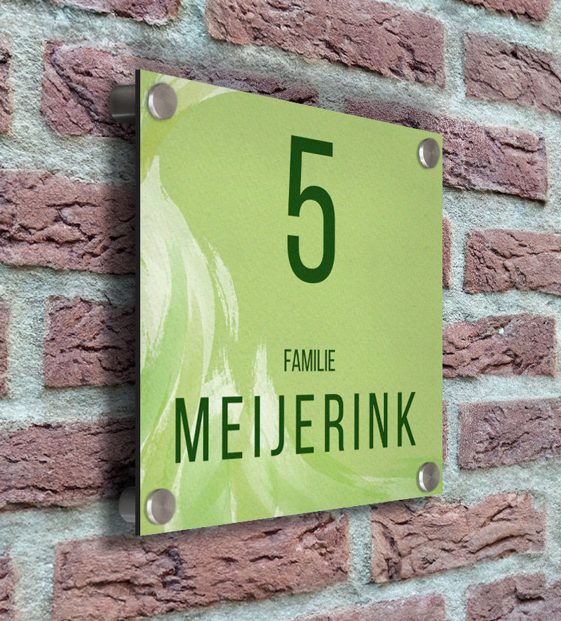 Vierkant Voordeur Naambordje Groen