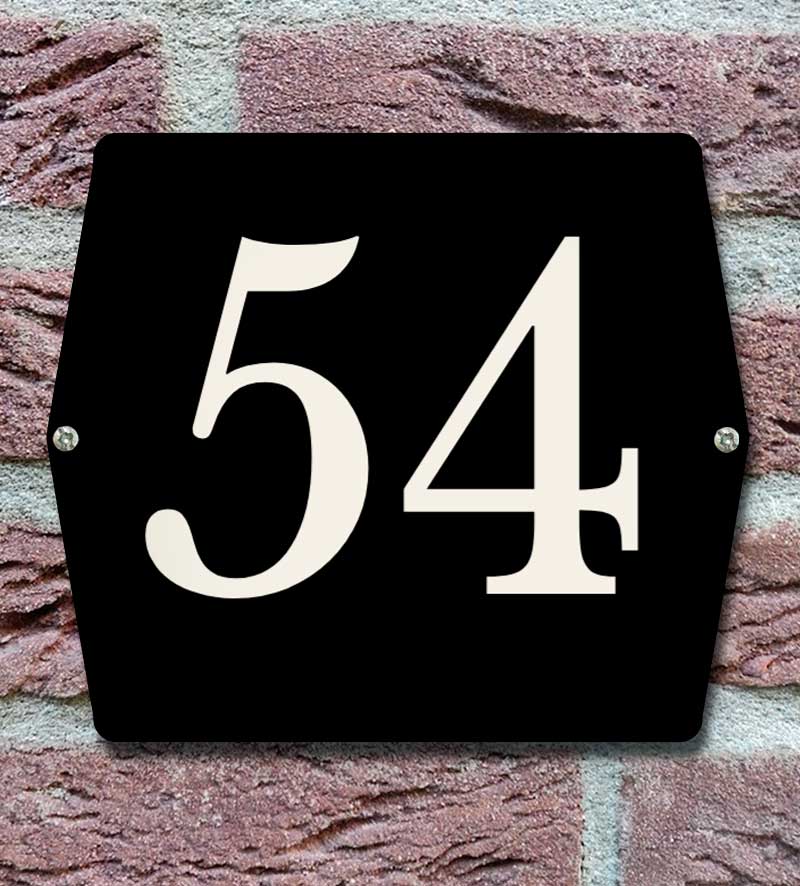 Huisnummerbord Zwart