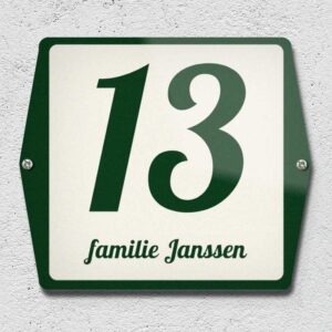 Huisnummerbord Groen Klassiek